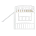 Twin Size Loft Bed With Slide And Ladder, White Old Sku: Lt000504Aak White Solid Wood
