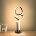 Small Unique Bedside Dimmable Led Table Lamp With Plug, Modern Desk Lamp For Girls Room, Living Room, Dresser Black Metal,Pvc