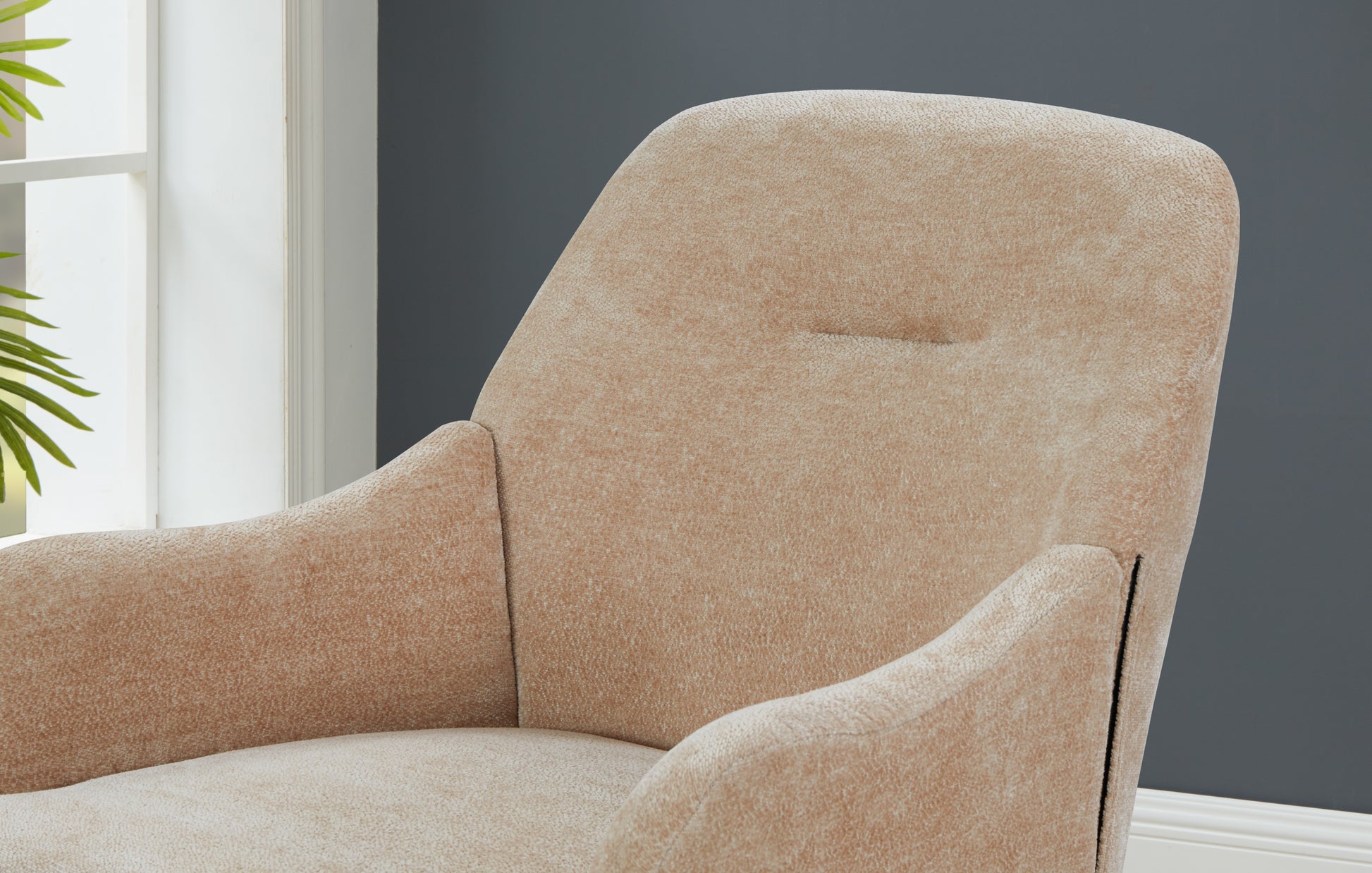 Chenille Armchair, Modern Style Accent Chair With Wood Legs, Comfy Design For Living Room, Bedroom, Office,Beige Beige Foam Wood Fabric