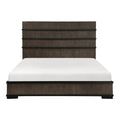 Two Tone Brown Black Finish Led Headboard King Bed 1Pc Modern Industrial Design Bedroom Furniture Box Spring Required King Black,Brown Gray Wood Bedroom Bed Frame Wood