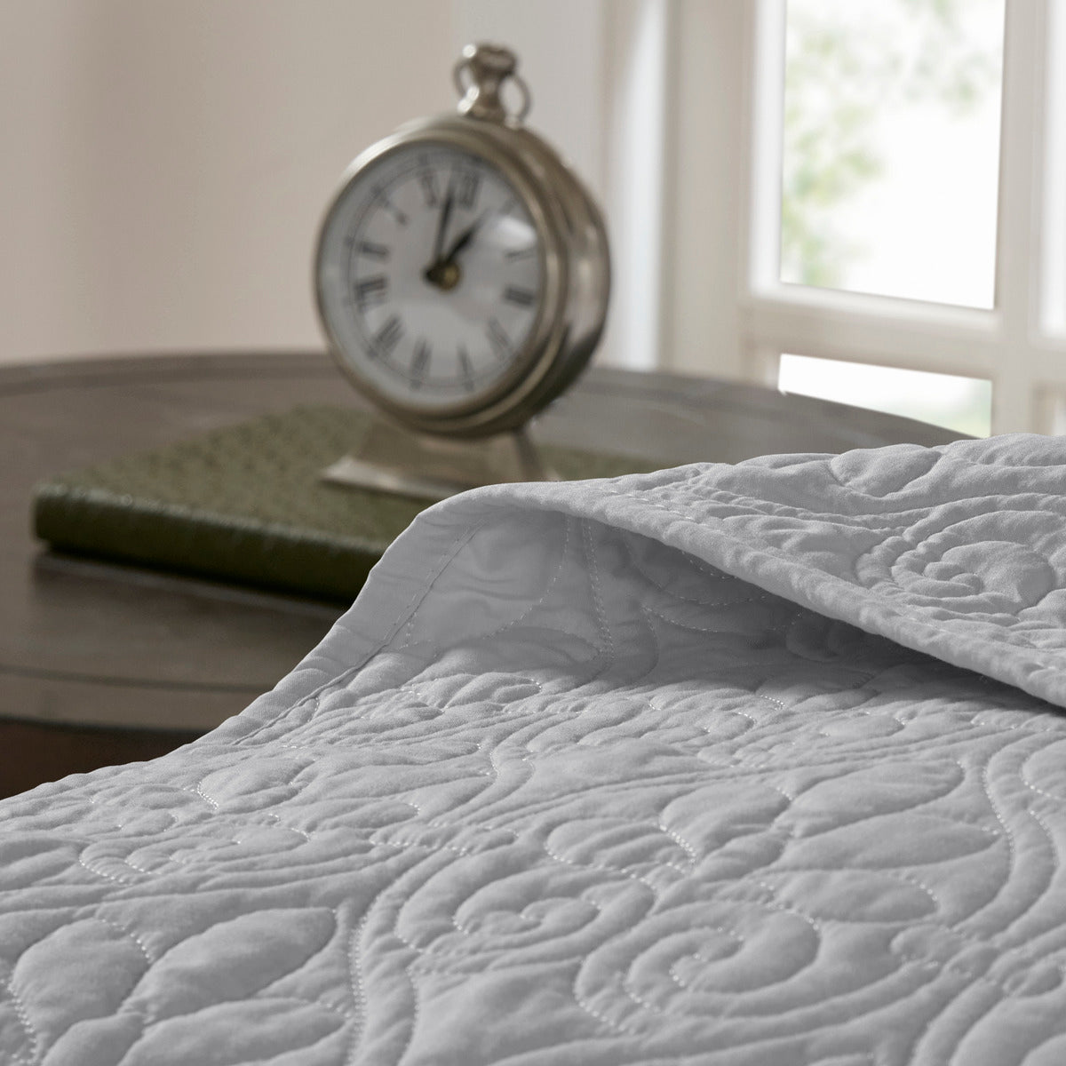 Reversible Bedspread Set Grey King Grey Cotton