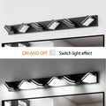 Modern Black Led Vanity Light, 6 Lights Wall Sconce For Bathroom And Mirror, Sleek Minimalist Design, Energy Efficient, Easy To Install Black Iron