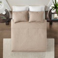 Reversible Quilt Set Khaki Full Queen Khaki Cotton