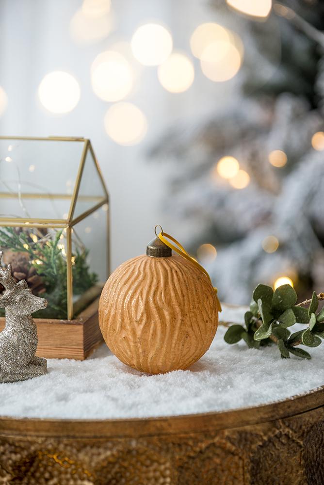 D3.9" Christmas Ball Ornaments, Glass Decorative Hanging Ball Christmas Tree Ornaments For Holiday Party Decorations, Set Of 6 Gold Glass