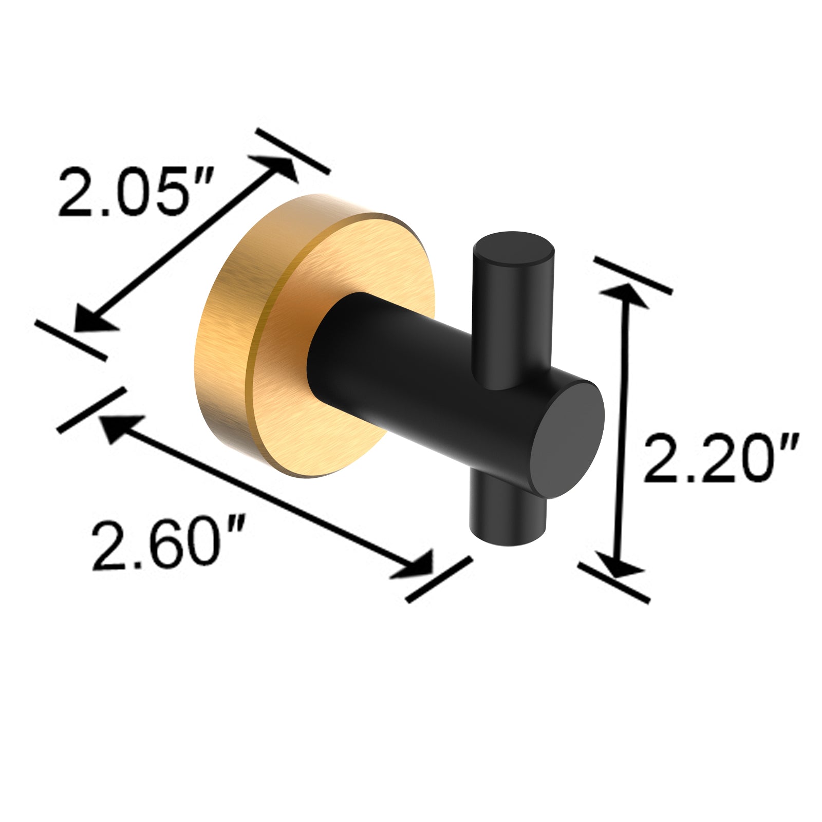 Round Base Wall Hanging Hook With Screws Black Gold Hook, 4 Pack, For Entry Shoe Cabinet, Wardrobe Bathroom Bedroom Furniture Hardware Black Gold Metal