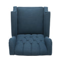 Dark Blue Tufted Fabric Arm Chair Recliner Dark Blue Polyester