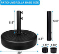 Outdoor Market Table Patio Umbrella With Button Tilt, Crank And 8 Sturdy Ribs For Garden, Deck, Lawn, Backyard & Pool Red Black Polyester
