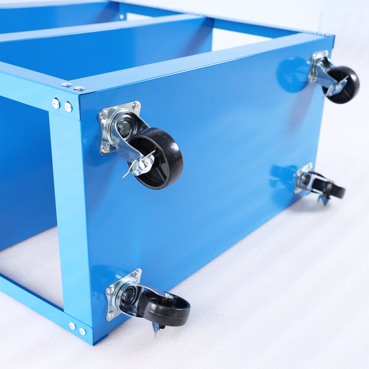 Tool Cart On Wheels, 3 Tier Rolling Mechanic Tool Cart, Heavy Duty Steel Utility Cart W Lockable Wheels, 450 Lbs Capacity Industrial Service Cart For Garage, Warehouse, Workshop Bright Red Blue Abs Steel Q235