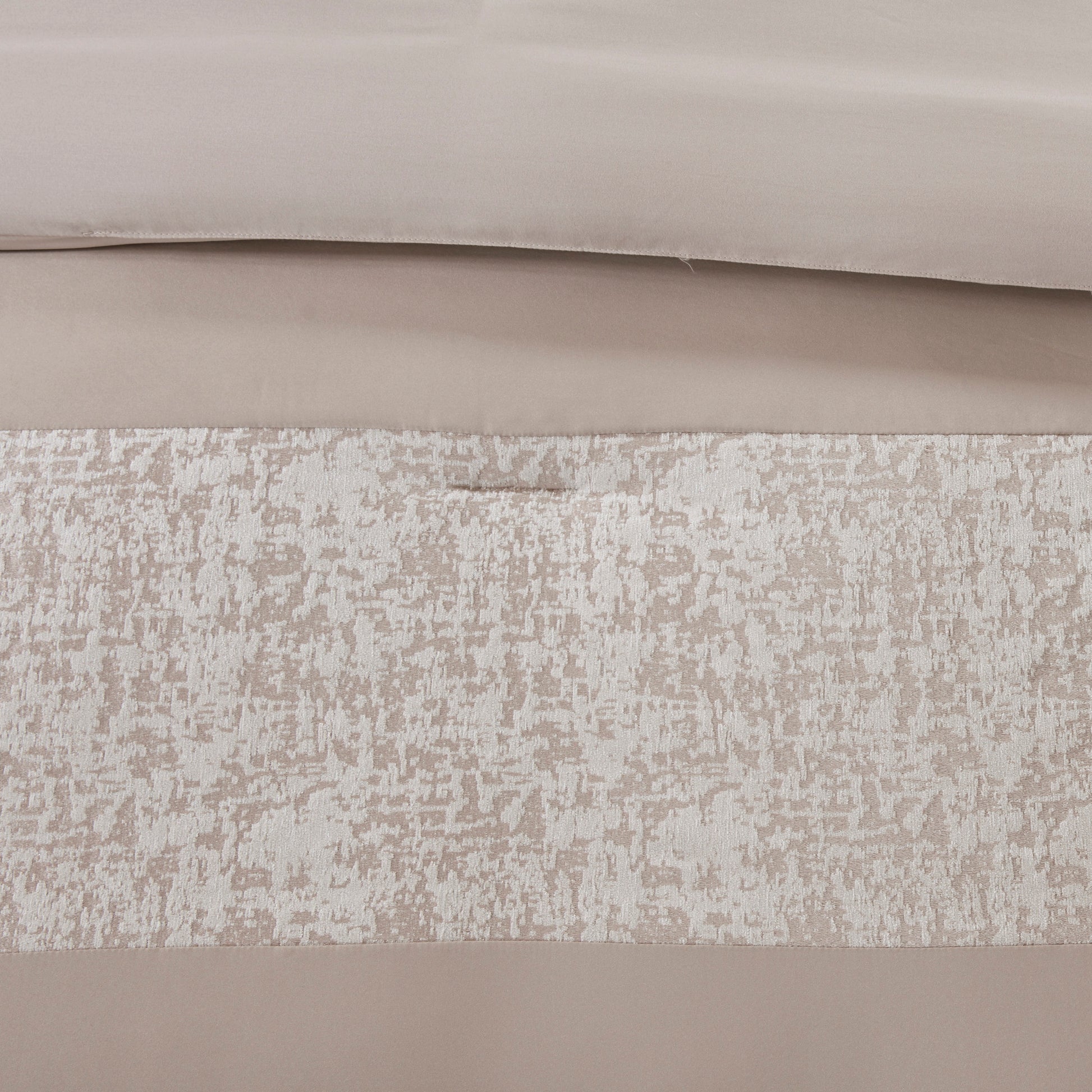 7 Piece Chenille Jacquard Comforter Set Taupe Cal King California King Multicolor Polyester