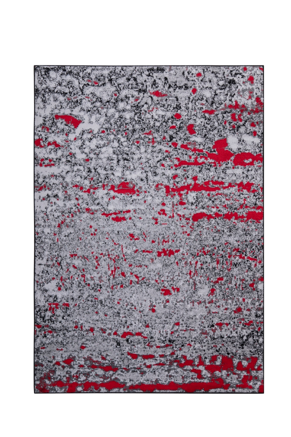Jersey Area Rugs, Carpets For Livingroom, 5X7 Area Rugs ,3984 Black Red Rectangle 5&7 Black Red Contemporary Abstract Polypropylene