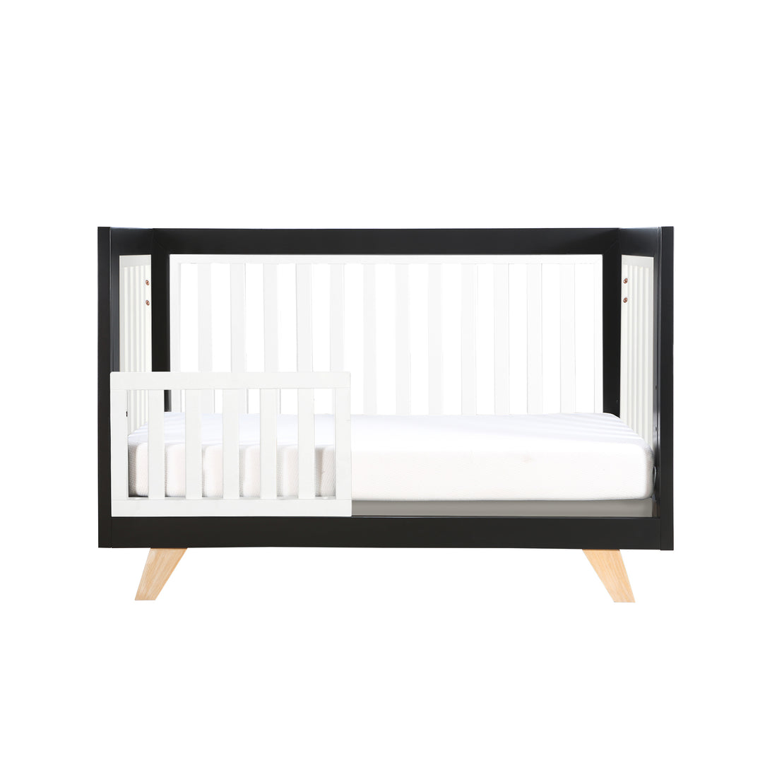 Wooster Toddler Rail In Black And White Black Wood