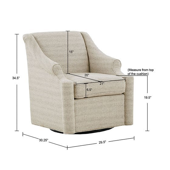 Justin Swivel Glider Chair Tan Solid Wood