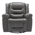 360 Swivel And Rocking Home Theater Recliner Manual Recliner Chair With Wide Armrest For Living Room,Bedroom, Grey Grey Foam Pu