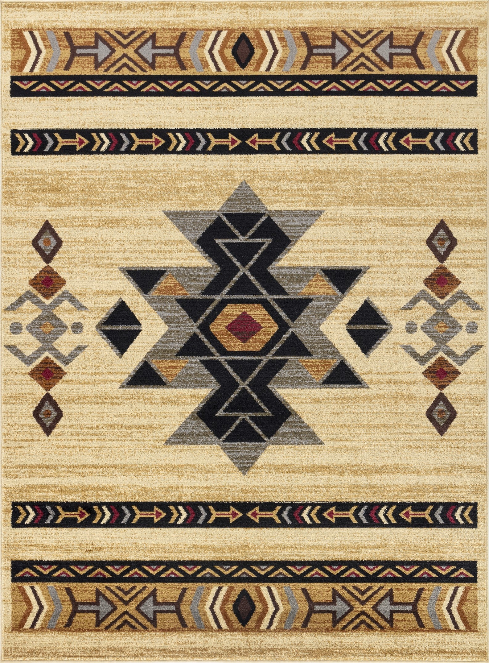 Tribes Gc Yls4006 Cream 5 Ft. 3 In. X 7 Ft. 3 In. Southwest Area Rug Cream Polypropylene