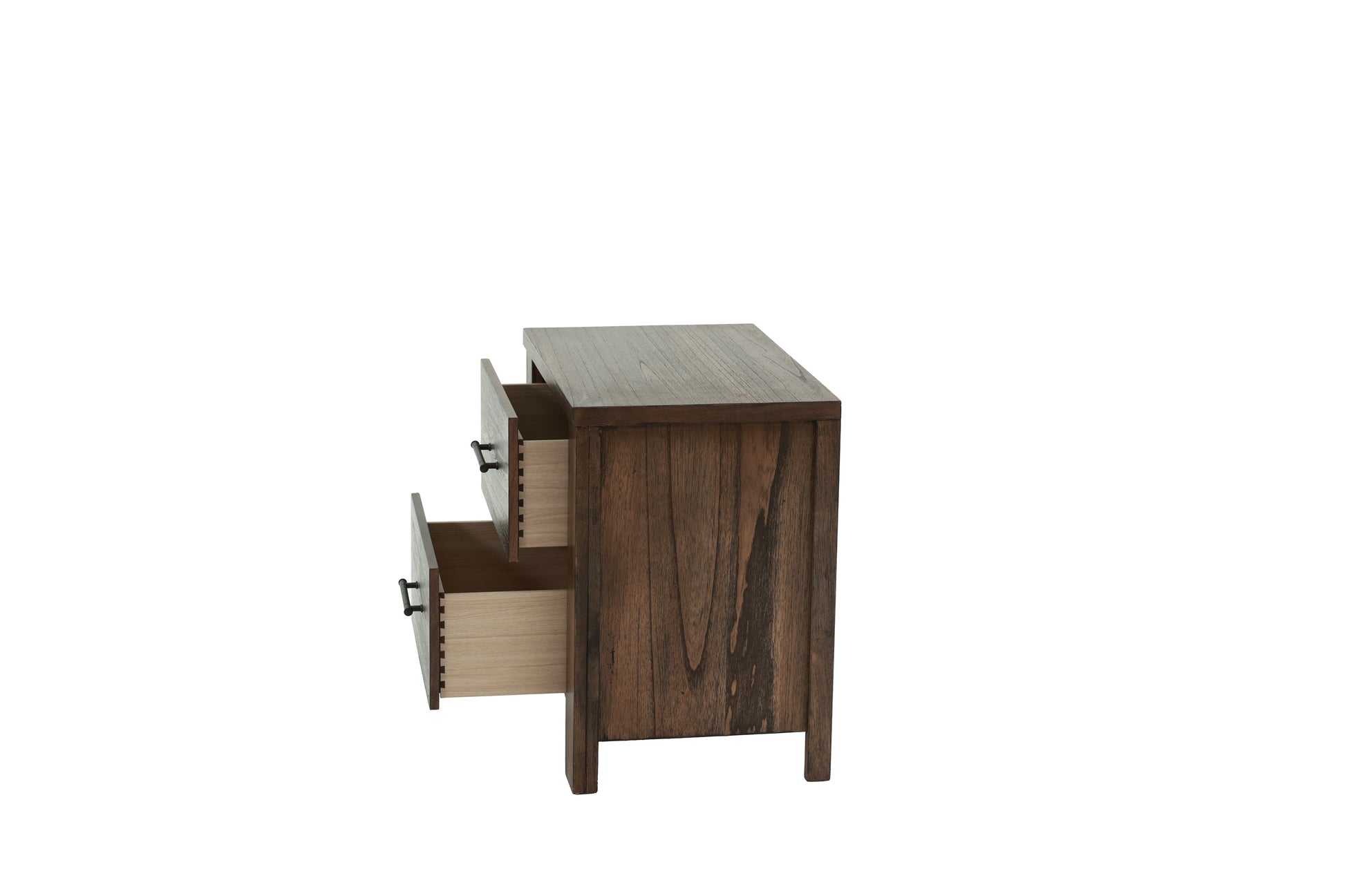 Oak Finish 1Pc Nightstand Wooden Bedside Table 2X Drawers Storage Bedroom Furniture Oak 2 Drawers Bedroom Bedside Cabinet Contemporary,Modern,Transitional Rubberwood Easy Assembly Oak Particle Board