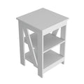 Clio Auxiliary Table, With Two Shelves White White Primary Living Space Manual Freestanding Pine Bookcase Rectangular Particle Board Engineered Wood