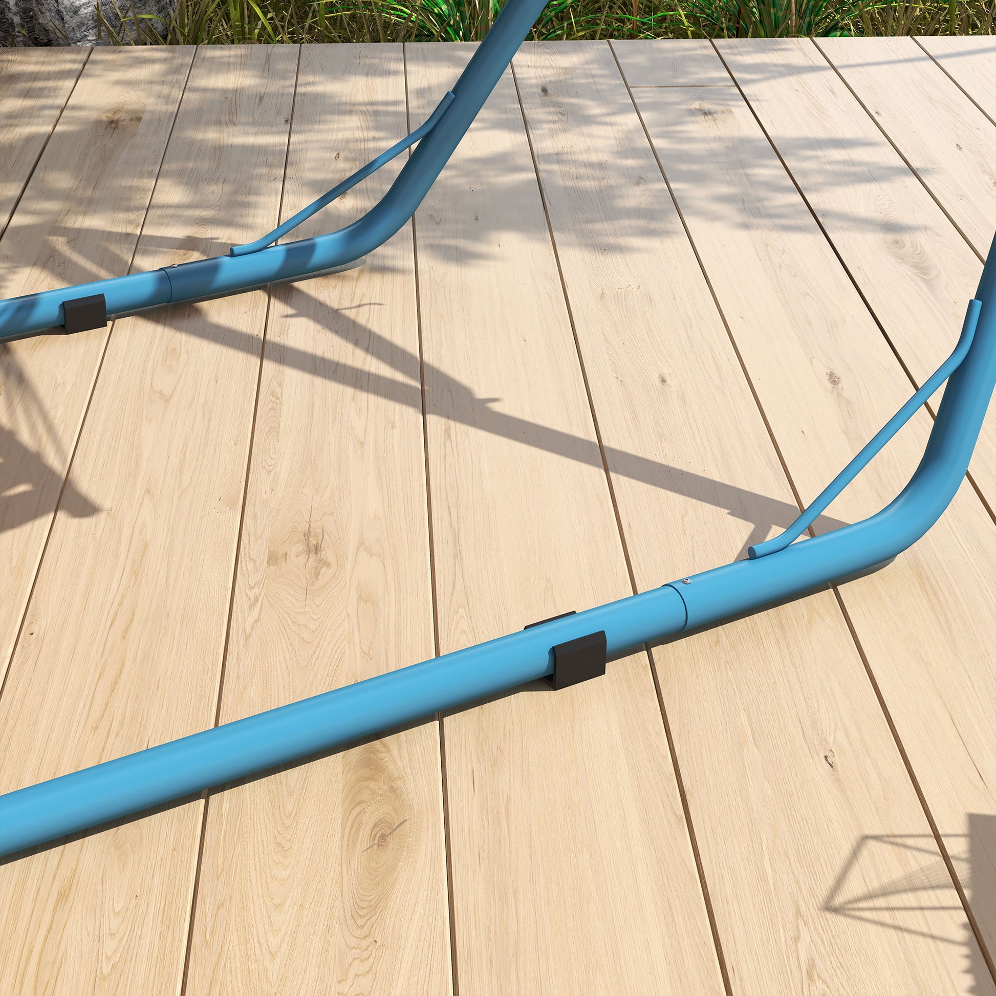 Outsunny Hammock Stand For 2 Person, Portable Adjustable Steel Frame Hammock Stand With Weather Resistant Finish, For 9 14Ft Hammocks, 10.3', 550 Lbs. Capacity, Blue Blue Steel