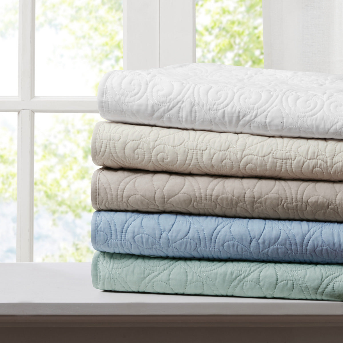 Oversized Quilted Throw Khaki 60X70" Khaki Cotton