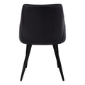 Dining Chair, Set Of 2, Side, Upholstered, Kitchen, Dining Room, Black Leather Look, Black Metal, Contemporary, Modern Black Foam Faux Leather