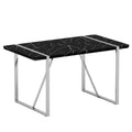 A Rustic Industrial Rectangular Mdf Black Dining Table For 4 6 People, With A 1.5