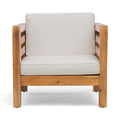 Oana Club Chair Beige Acacia Wood