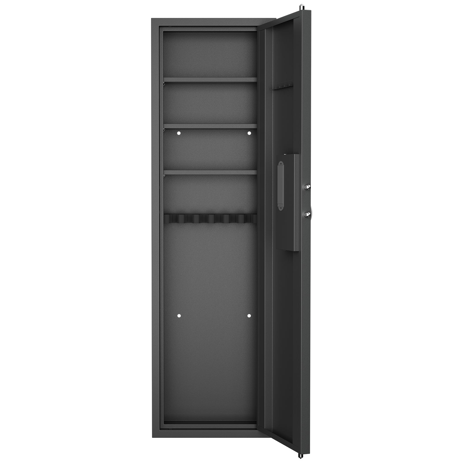 Fingerprint Touch Panel In Wall Safe,Hidden Wall Safe For Rifles And Pistols With Adjustable Shelves,Assembled Storege Safe For Firearm And Valuables Black Fingerprint Black Steel
