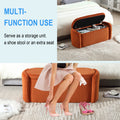Coolmore Storage Ottoman,Bedroom End Bench,Upholstered Fabric Storage Ottoman With Safety Hinge, Entryway Padded Footstool, Ottoman Bench For Living Room & Bedroom Orange Orange Primary Living Space Foam Corduroy