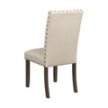 Set Of 2 Fabric Upholstered Side Chairs, Beige Solid Beige Dining Room Rectangular Side Chair Set Of 2 Fabric,Mdf