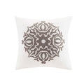 6 Piece Embroidered Cotton Reversible Comforter Set Ivory King Cal King King Ivory Polyester