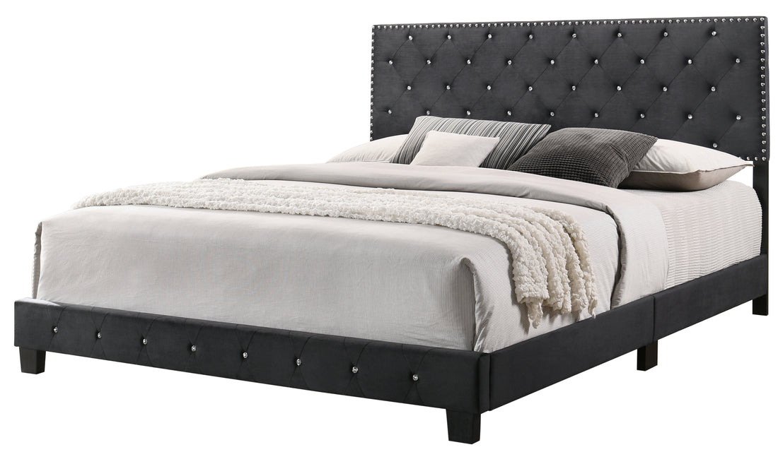 Suffolk G1407 Kb Up King Bedblack Black Foam Velvet