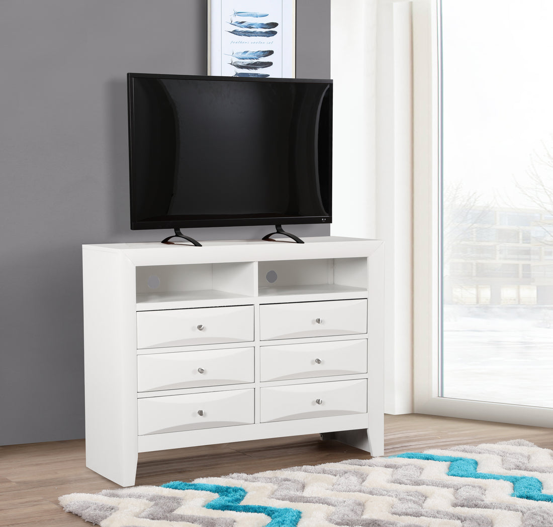 Marilla G1570 Tv2 Media Chestwhite White Particle Board