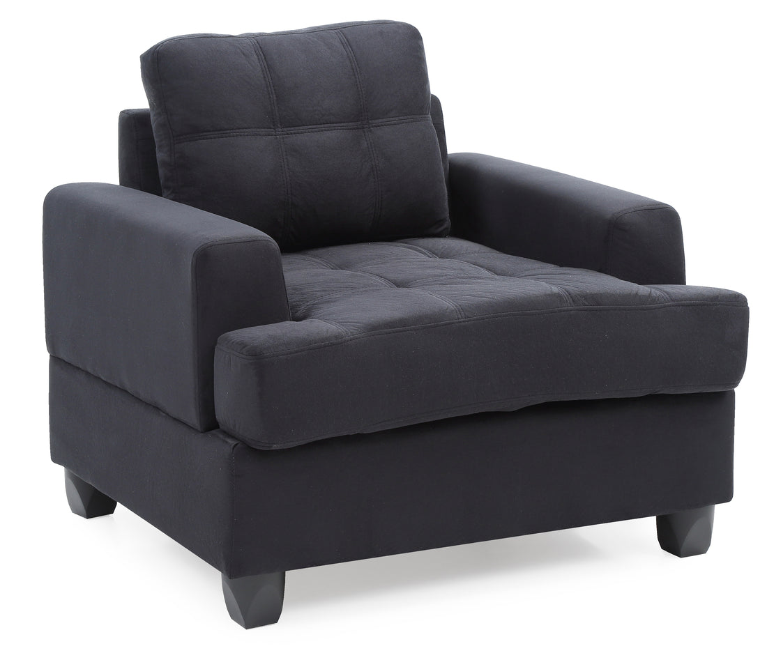 Elegant Transitional Black Accent Chair Black Foam Microfiber