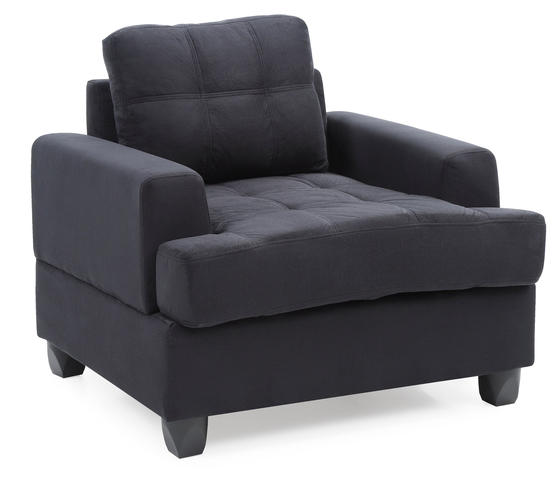 Elegant Transitional Black Accent Chair Black Foam Microfiber