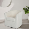 Teddy Velvet Swivel Chair, White, No Installation Required White Teddy