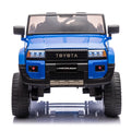 24V Two Seater Kids Ride On Car W Parents Remote Control, Licensed Toyota Lc250,2Wd,110W Motors,With Shovel,Three Point Seat Belt,Slow Start,Speed Adjustment,Bluetooth,Music For Kids Aged 3 . Blue 100 149 Lbs Polypropylene