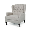One And Half Seater Recliner Light Grey Fabric