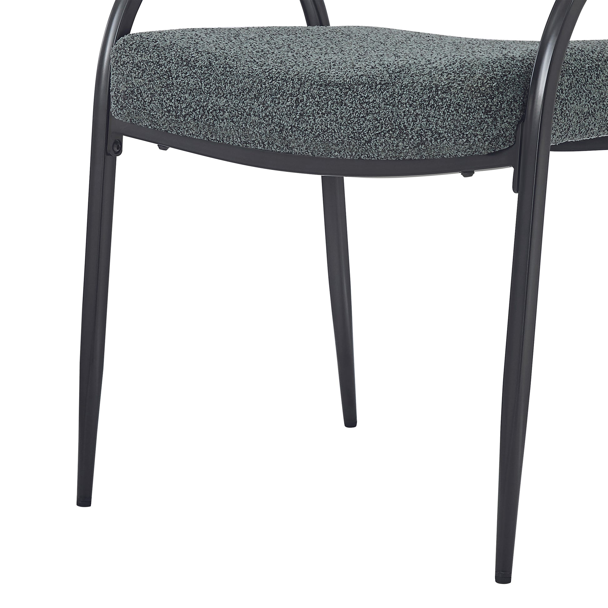 Upholstered Dining Chairs With Metal Legs Set Of 2 ,Dark Green Black Dark Green Black Fabric Metal