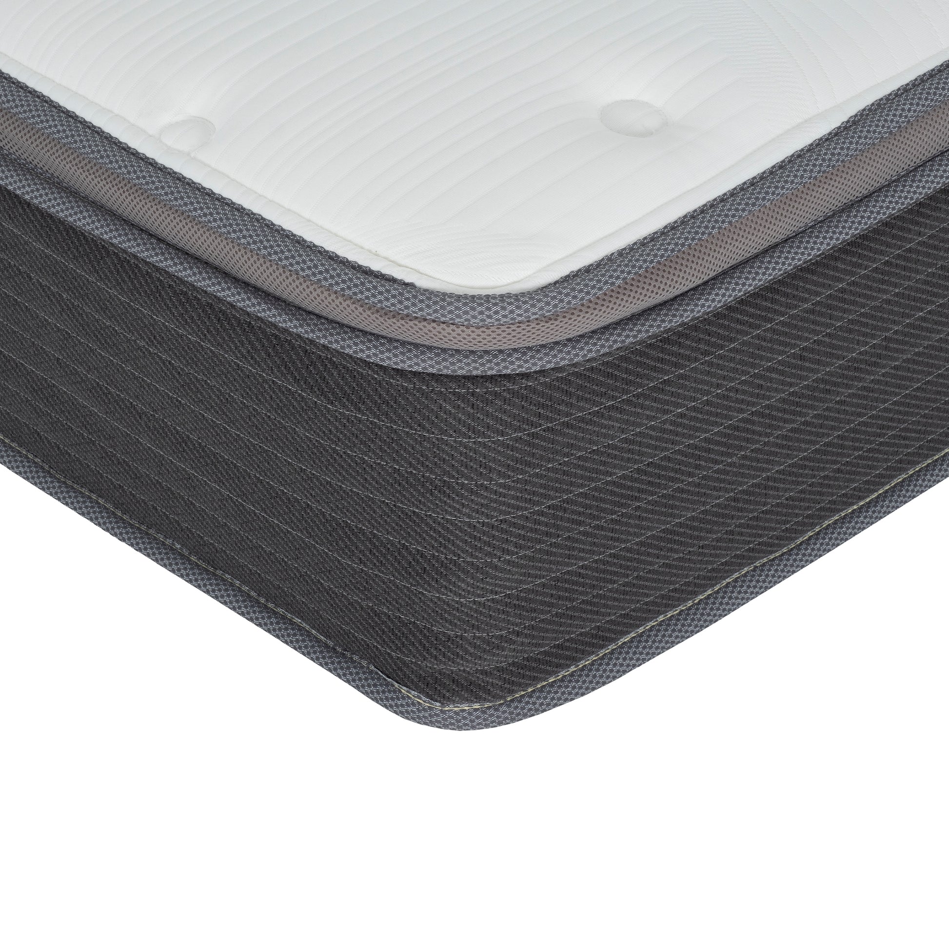 Plush 10 In. Cal King Size Hybrid Pocket Spring Mattress In A Box, Gel Memory Foam Mattress For Comfortable Sleep, White Gray Grey White Bedroom Modern Memory Foam Polyester California King