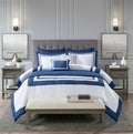 8 Piece Comforter And Quilt Set Collection Navy King Cal King King Navy Polyester