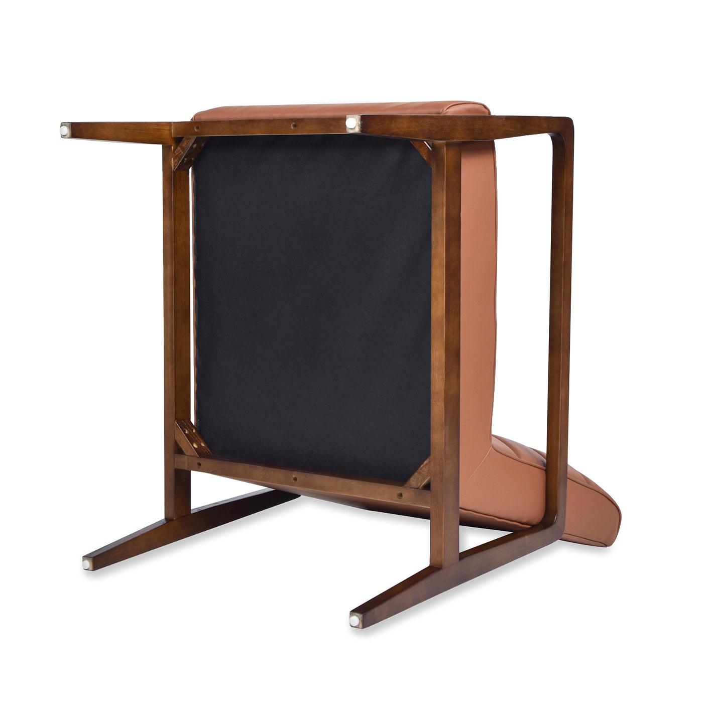 Kenneth 28" Modern Transitional Lounge Accent Chair, Leather&Faux Leather Brown Foam Leather