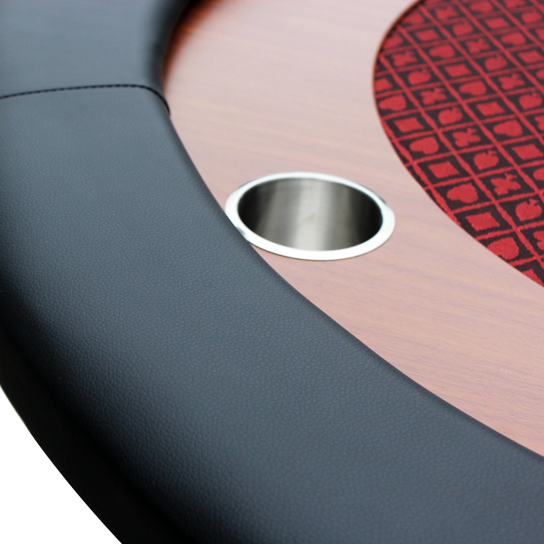 96" 10 Poker Table For 10 Players Casino Games With Speed Cloth Felt Pedestal Base Cup Holders Red Red Primary Living Space Modern Wood Stainless Steel