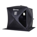 Outsunny 2 Person Ice Fishing Shelter, Pop Up Portable Ice Fishing Tent With Carry Bag, Windows And Anchors For Low Temp 22 , Black Black Cotton