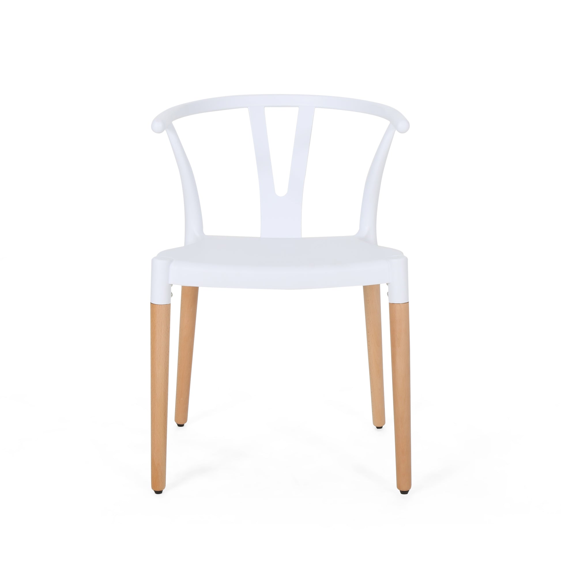 Plastic Dining Chair Set Of 2 White Polypropylene