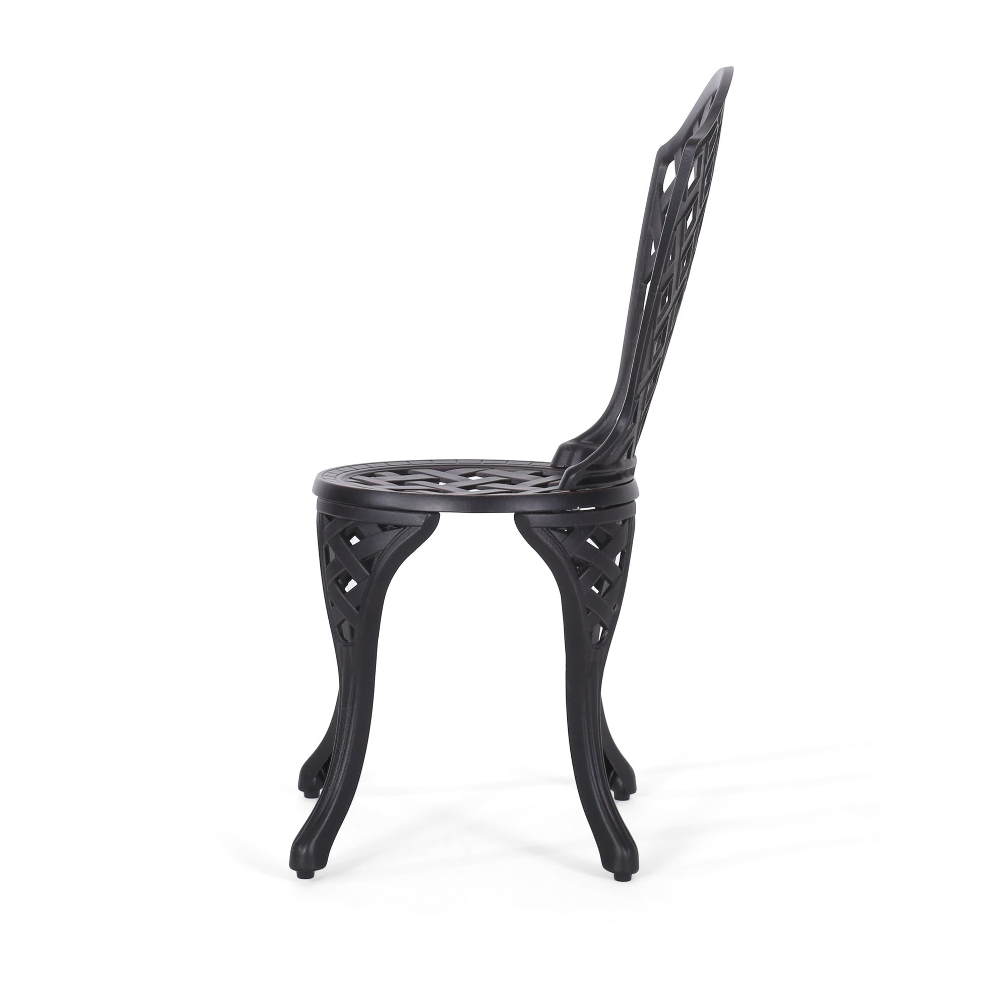 Bono Metal Bistro Set Black Aluminium