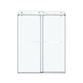 68'' 72'' W X 76'' H Double Sliding Frameless Shower Door With 3 8 Inch 10Mm Clear Glass In Brushed Nickel Brushed Nickel Stainless Steel
