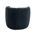 Coolmore Accent Chair With Ottoman, Mid Century Modern Barrel Chair Upholstered Club Tub Round Arms Chair For Living Room Bedroom Office Black Velvet Black Foam Velvet