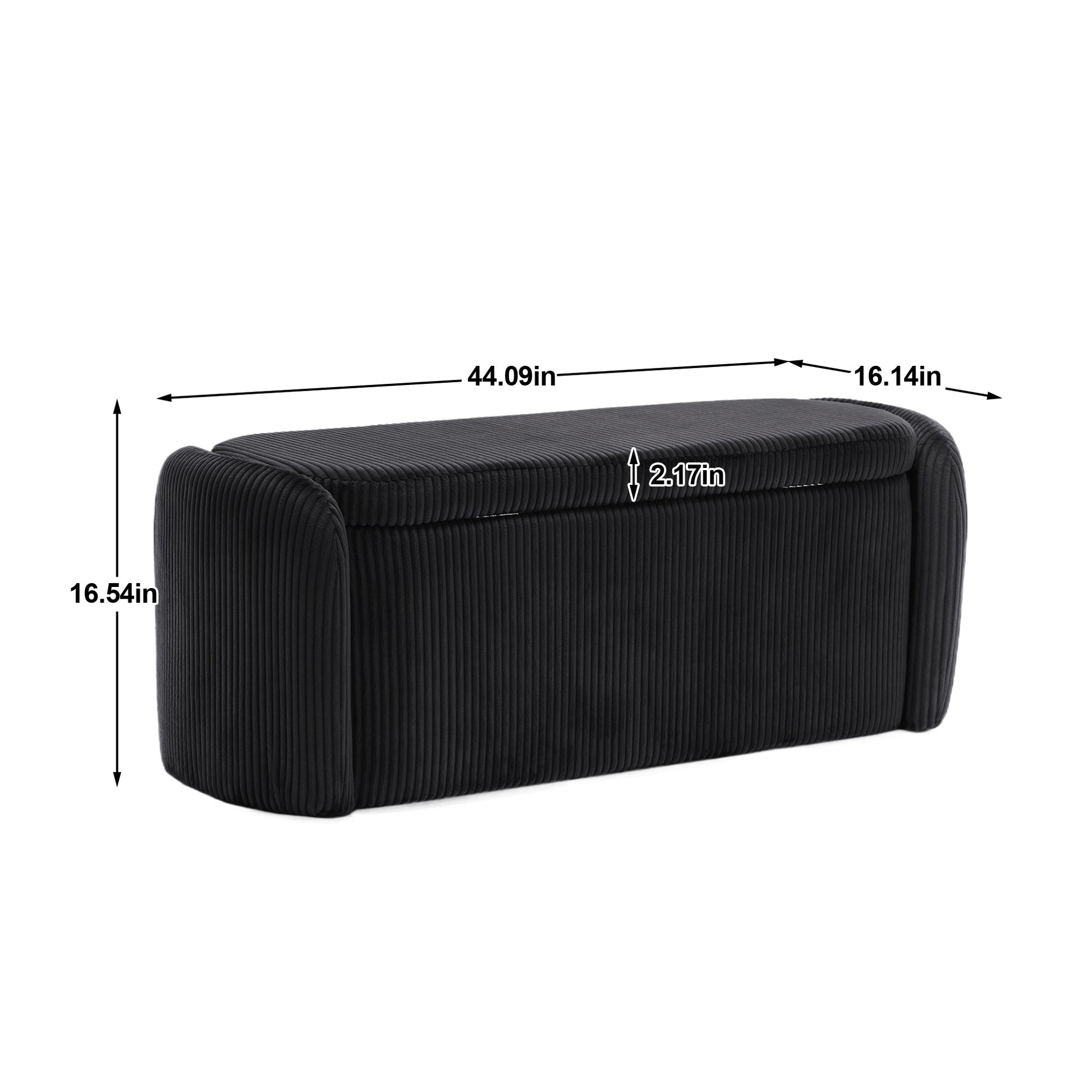 Coolmore Storage Ottoman,Bedroom End Bench,Upholstered Fabric Storage Ottoman With Safety Hinge, Entryway Padded Footstool, Ottoman Bench For Living Room & Bedroom Black Black Primary Living Space Foam Corduroy