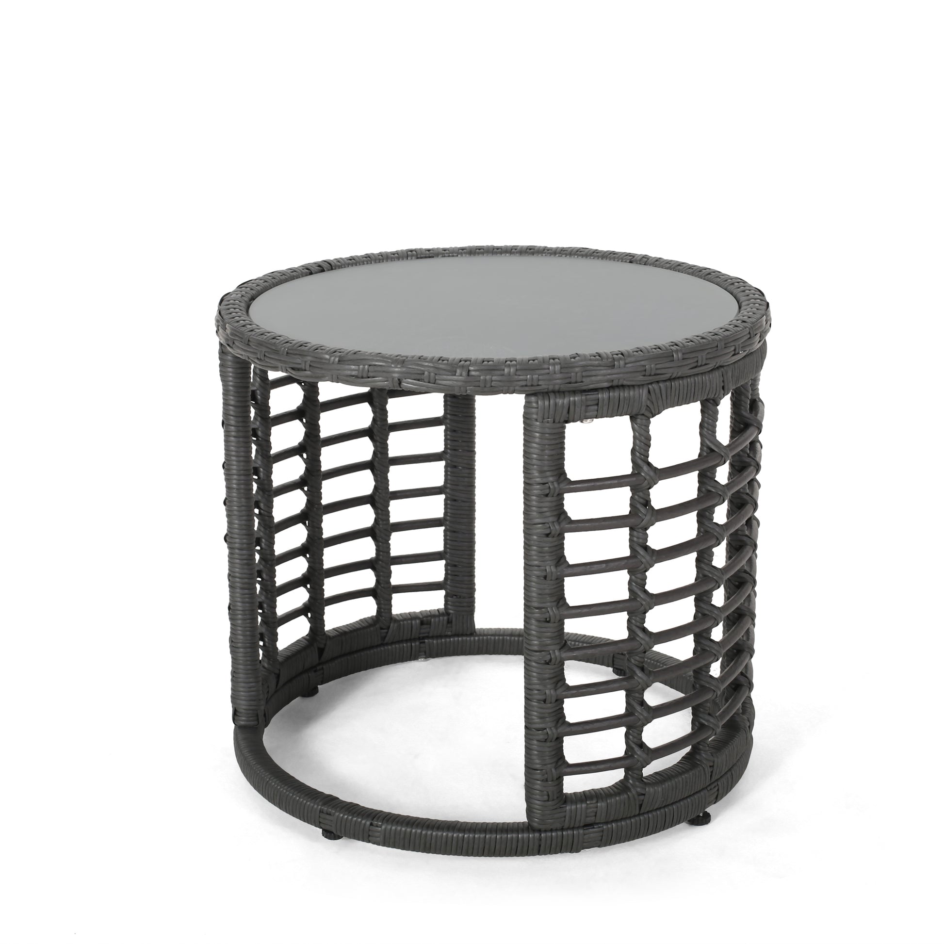 Tatiana Side Table Grey Rattan