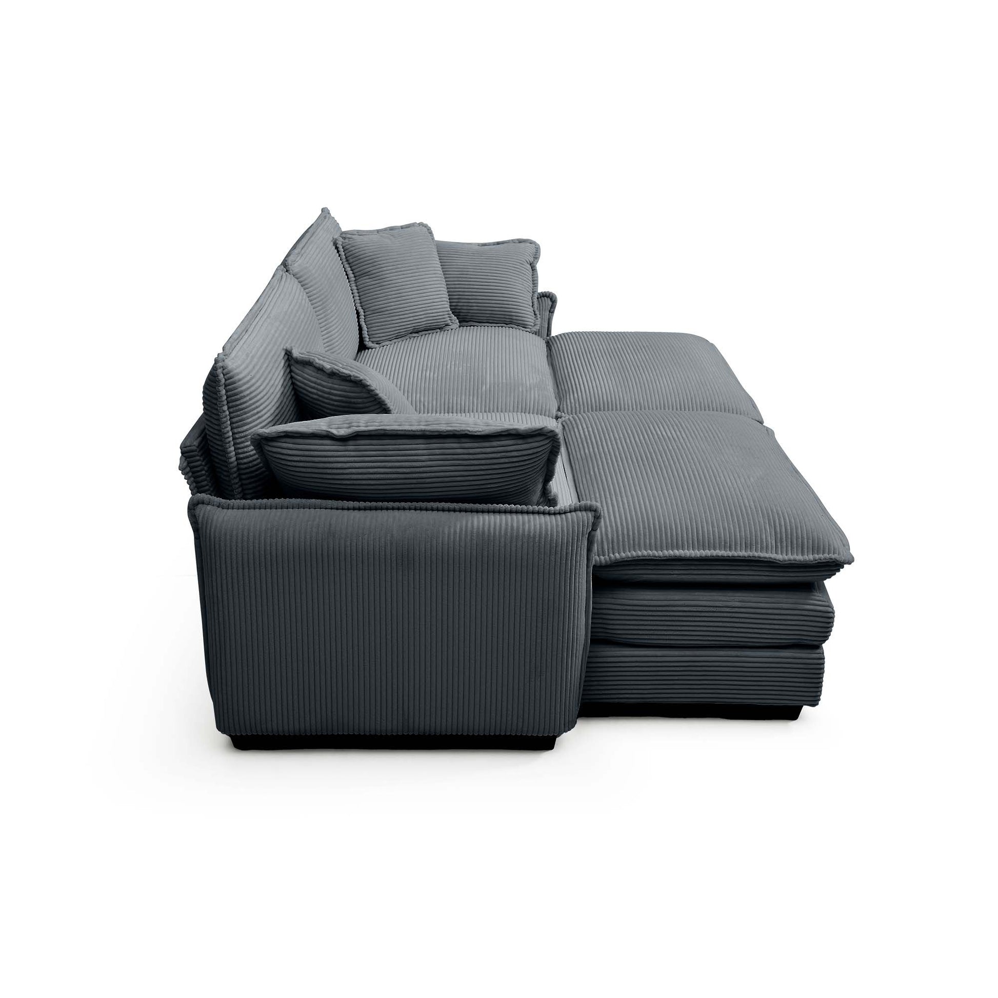 Two Seater Theater Sofa With 2 Footrest, 2 Seater Sofa With Ottoman For Small Living Spaces,Grey Corduroy Grey Corduroy 2 Seat