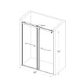 56 60 In. W X 77 In. H Sliding Frameless Soft Close Shower Door With Premium 3 8 Inch 10Mm Thick Tampered Glass In Matte Black 03A42 6076 Matte Black Bathroom Art Deco,Contemporary Aluminium Alloy